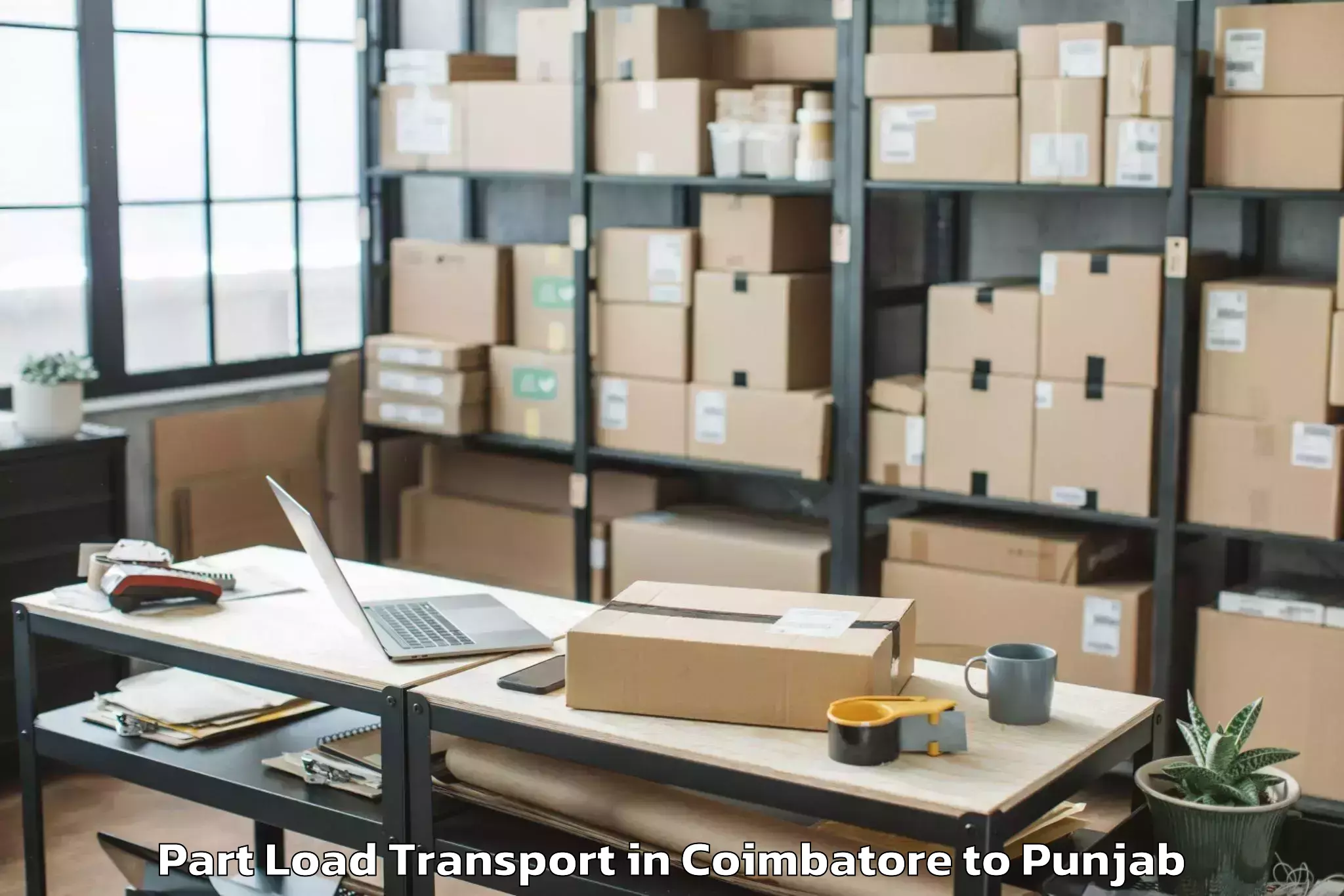 Easy Coimbatore to Ansal Plaza Mall Ludhiana Part Load Transport Booking